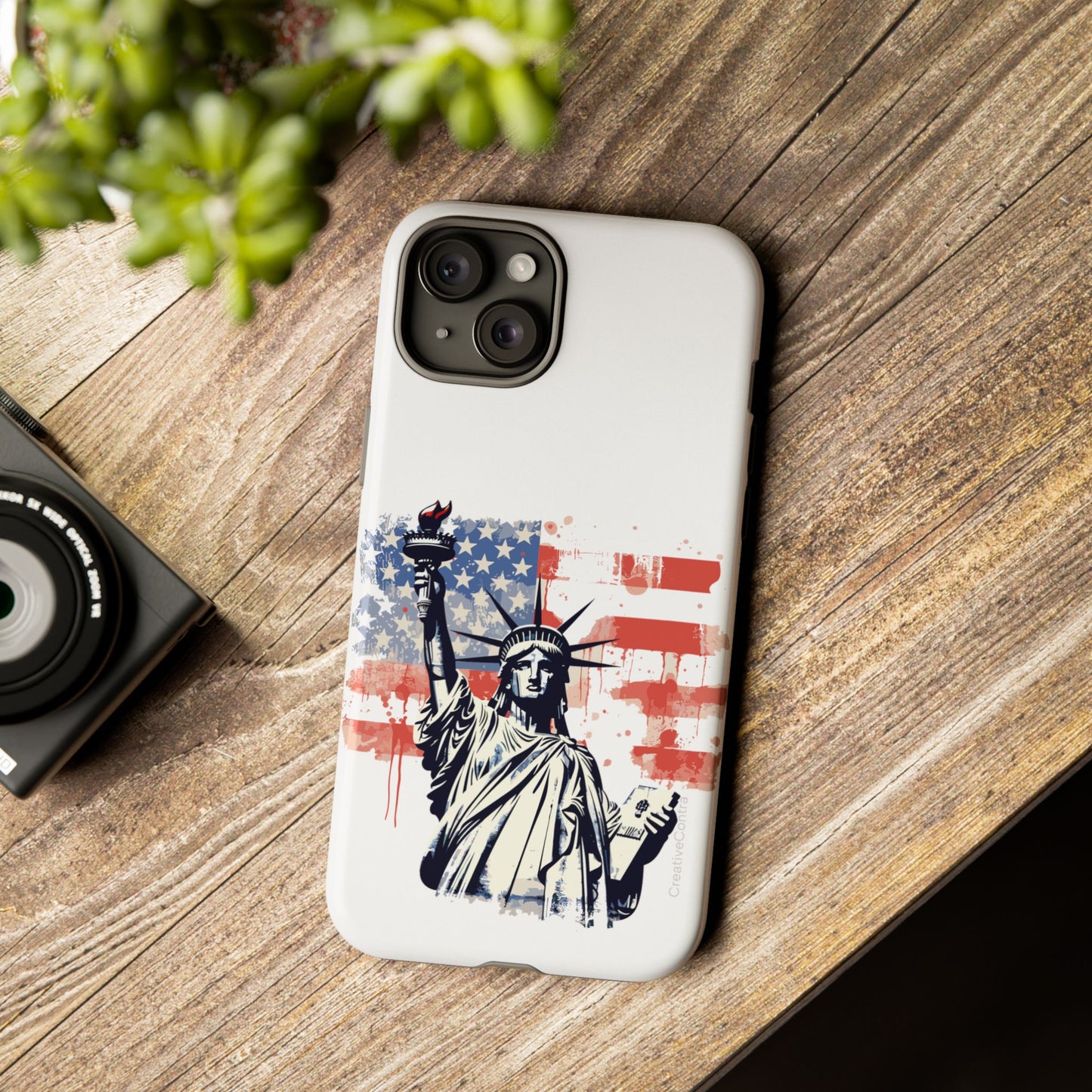 Statue of Liberty Phone Case, Tough Cases, USA Flag Design, Patriotic Phone Accessory, Gift for Independence Day, Memorial Day