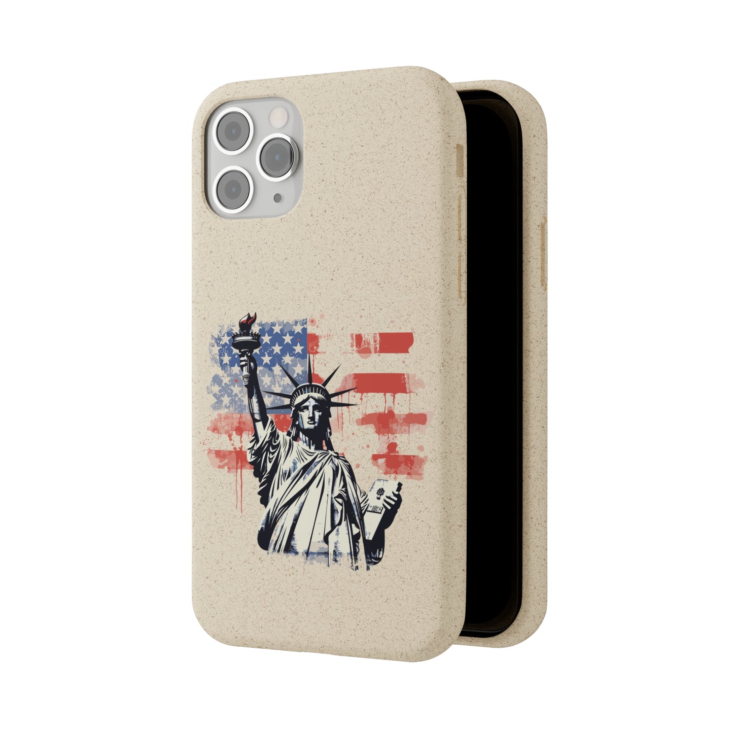 Biodegradable iPhone Case - Statue of Liberty American Flag Patriotic Design