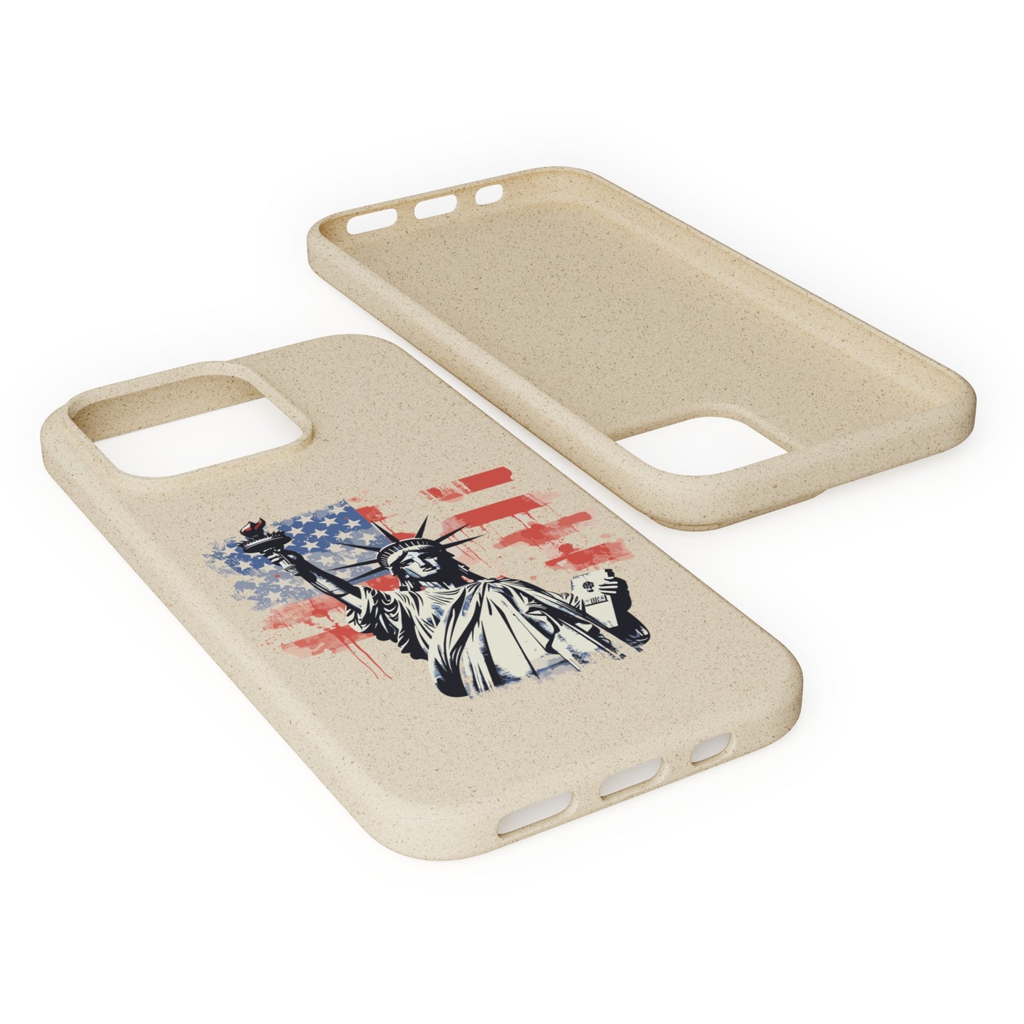 Biodegradable iPhone Case - Statue of Liberty American Flag Patriotic Design