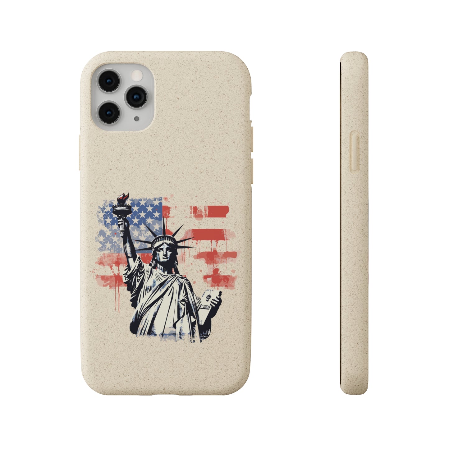 Biodegradable iPhone Case - Statue of Liberty American Flag Patriotic Design