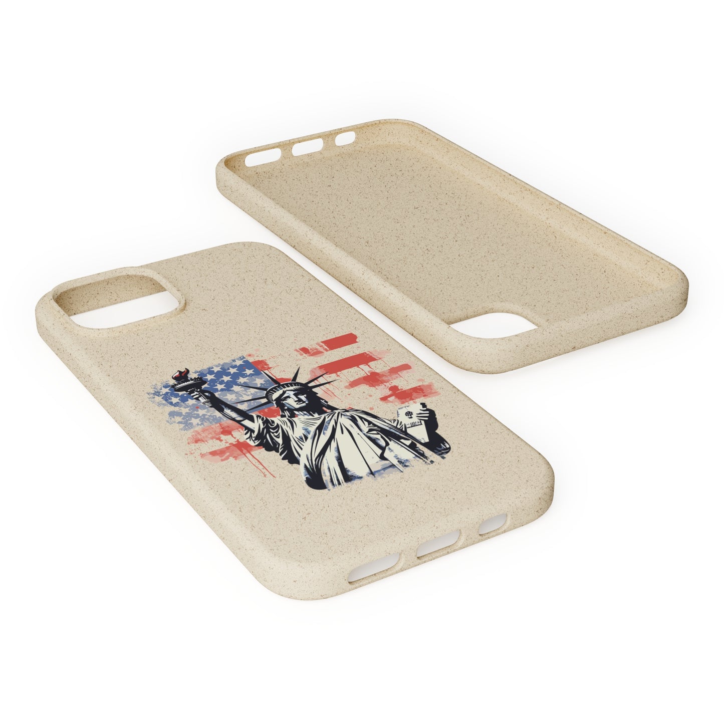Biodegradable iPhone Case - Statue of Liberty American Flag Patriotic Design
