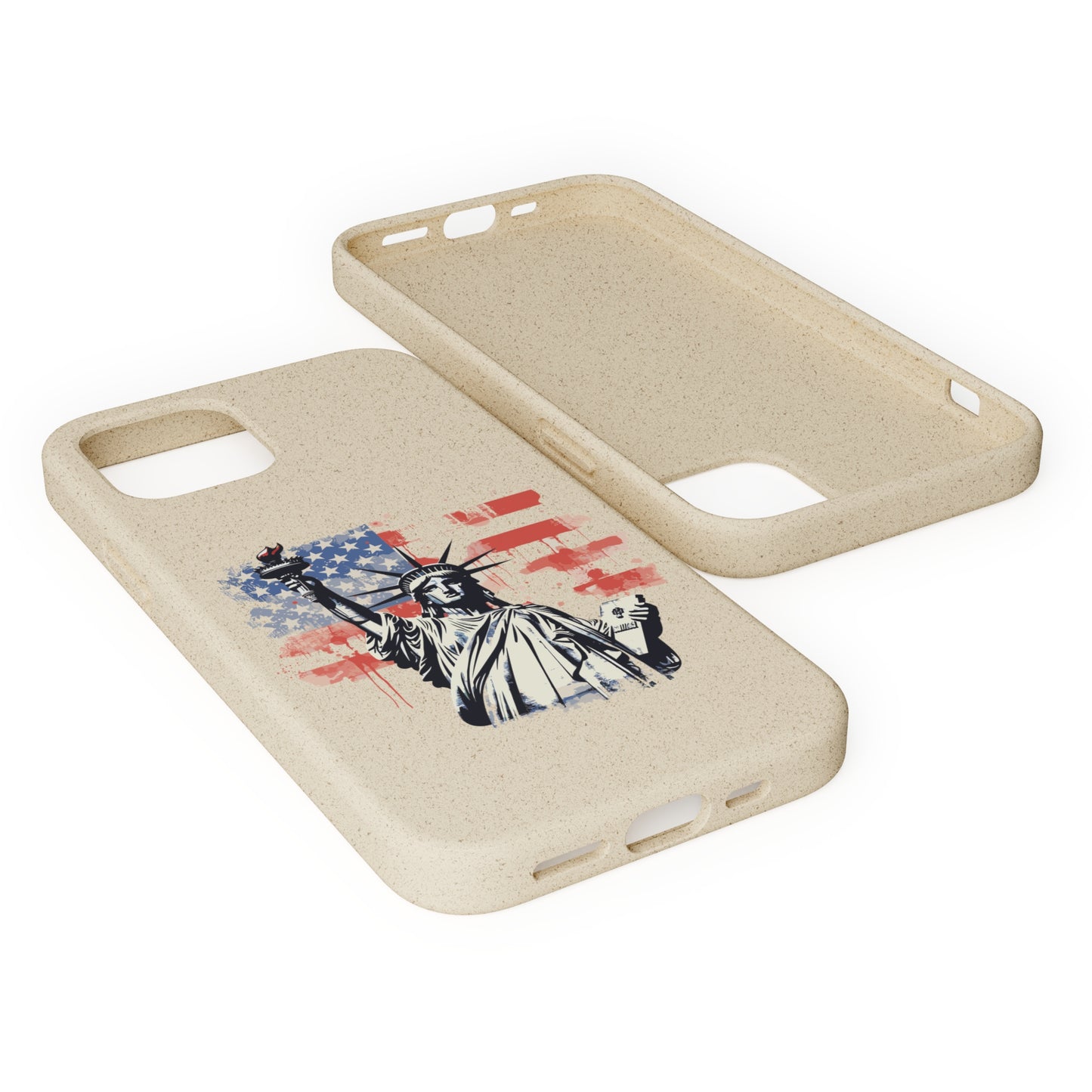 Biodegradable iPhone Case - Statue of Liberty American Flag Patriotic Design