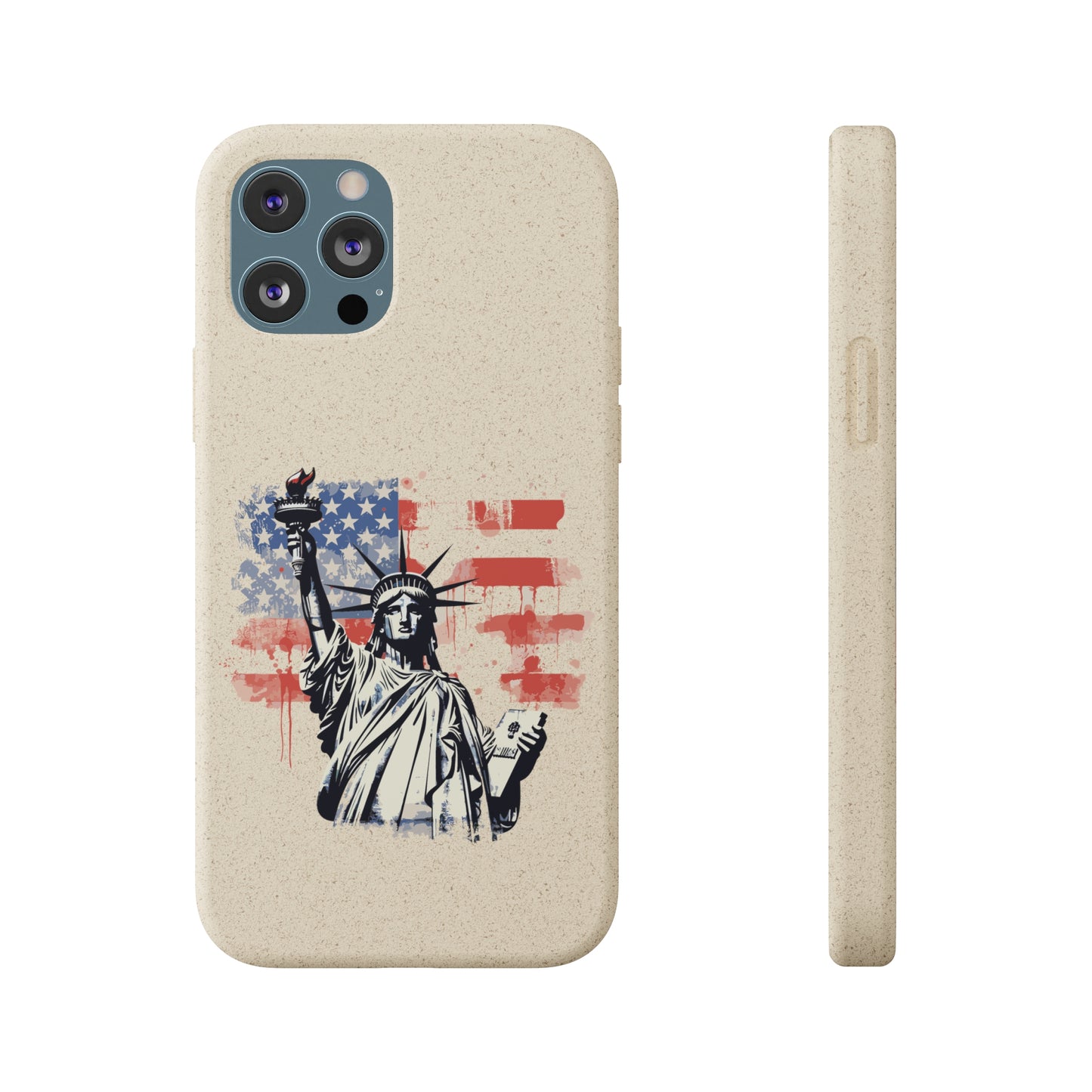 Biodegradable iPhone Case - Statue of Liberty American Flag Patriotic Design