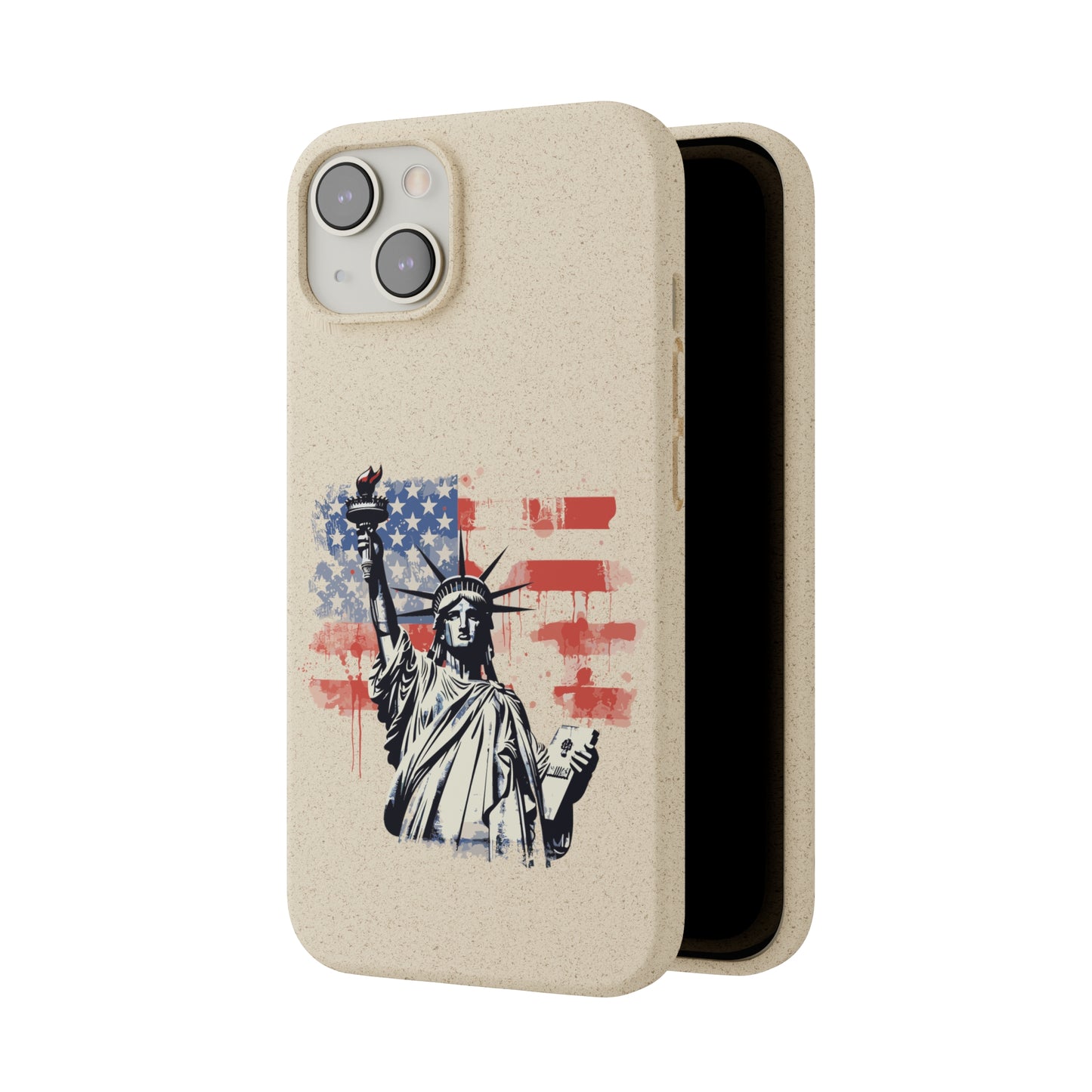 Biodegradable iPhone Case - Statue of Liberty American Flag Patriotic Design
