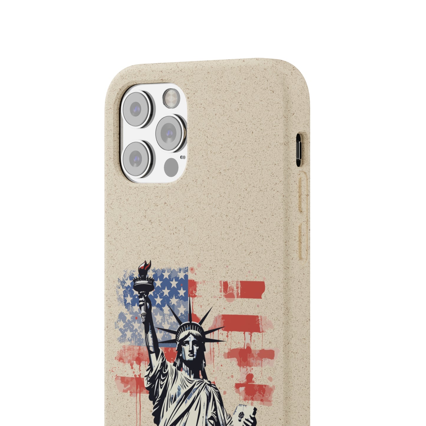 Biodegradable iPhone Case - Statue of Liberty American Flag Patriotic Design