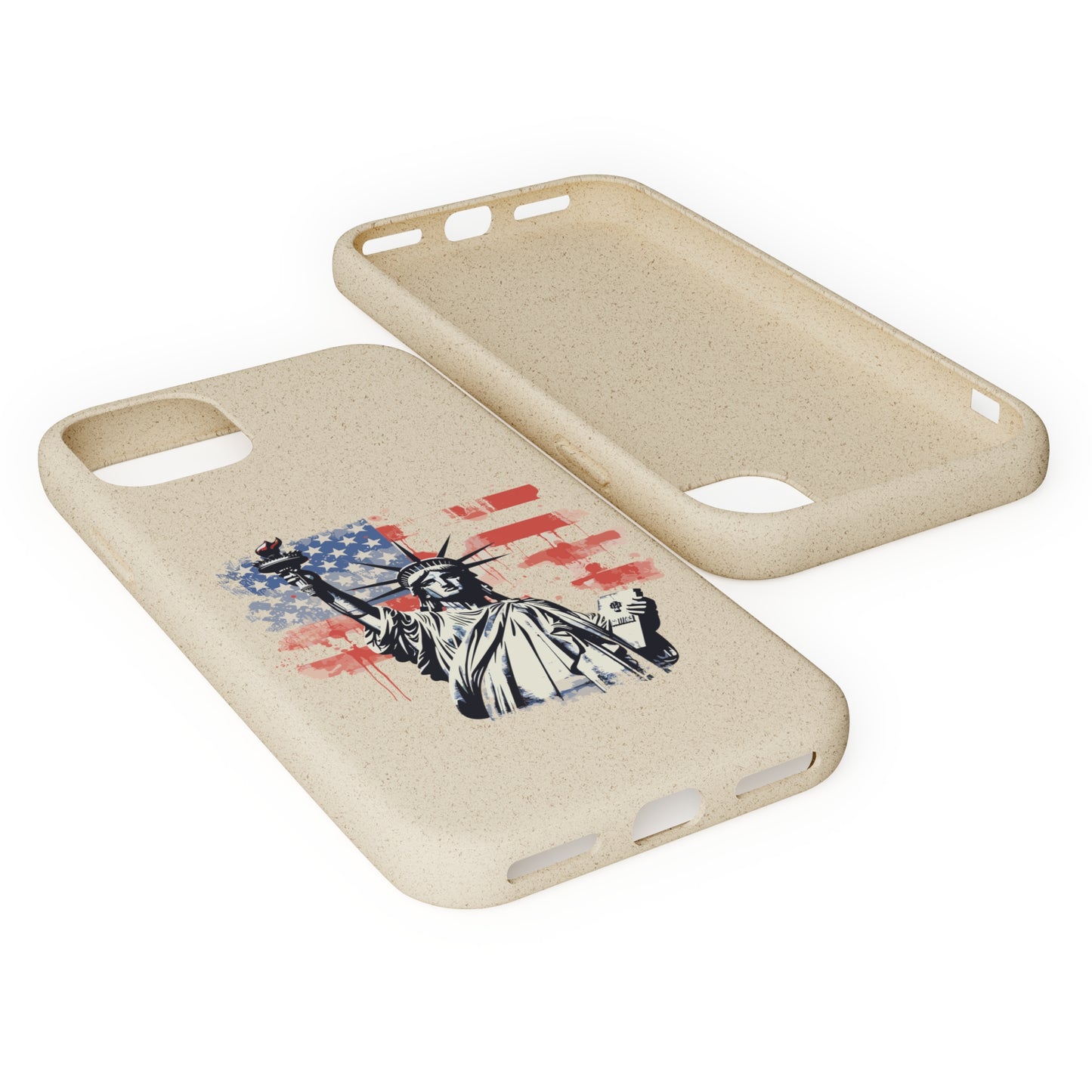 Biodegradable iPhone Case - Statue of Liberty American Flag Patriotic Design