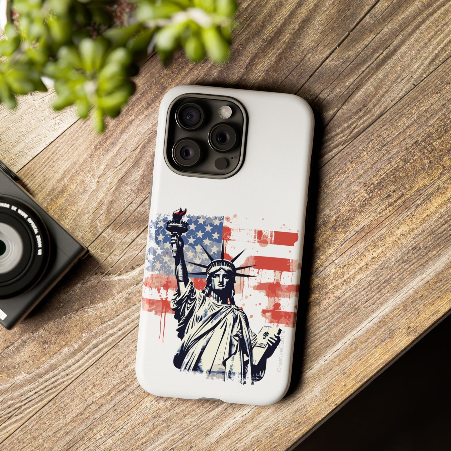 Statue of Liberty Phone Case, Tough Cases, USA Flag Design, Patriotic Phone Accessory, Gift for Independence Day, Memorial Day