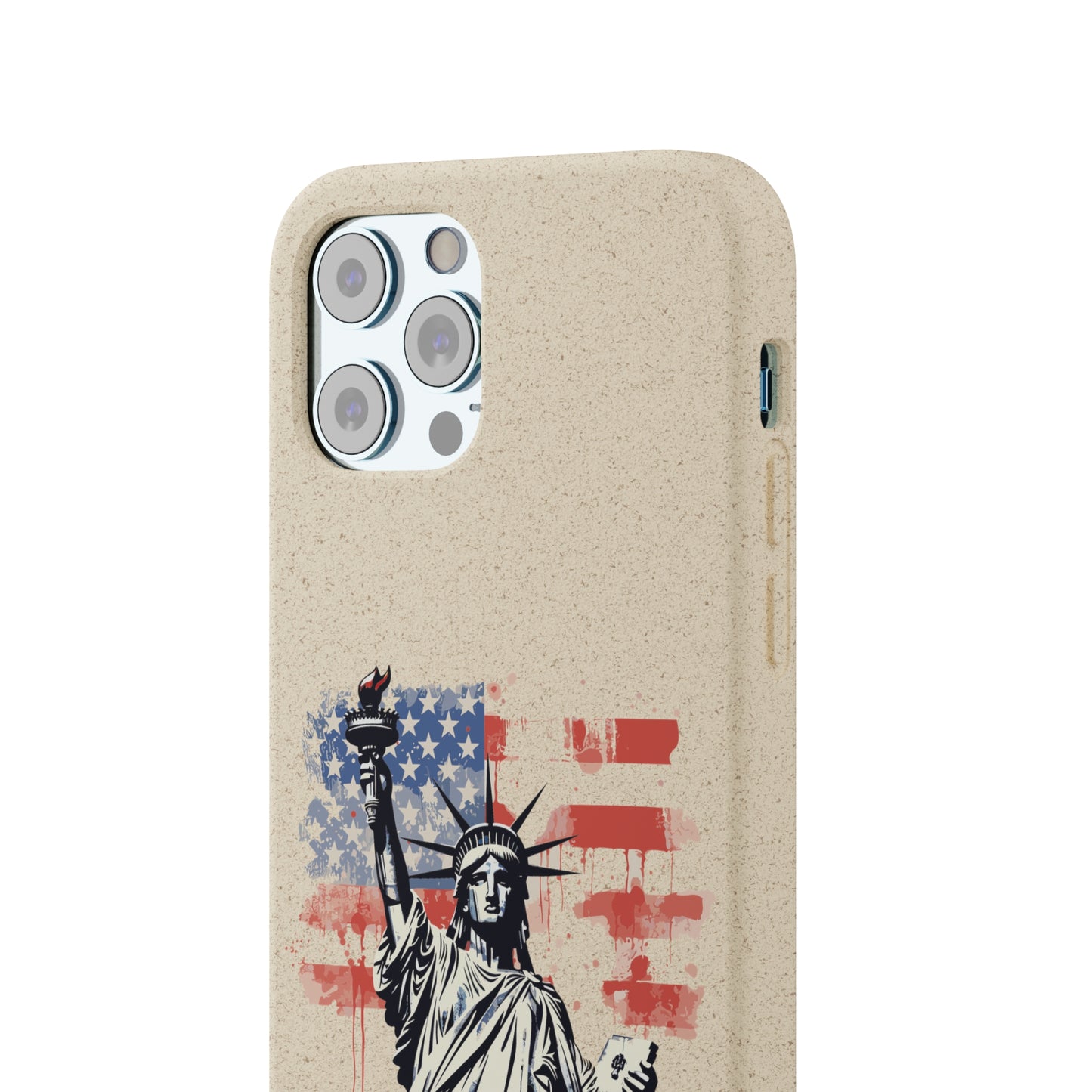 Biodegradable iPhone Case - Statue of Liberty American Flag Patriotic Design