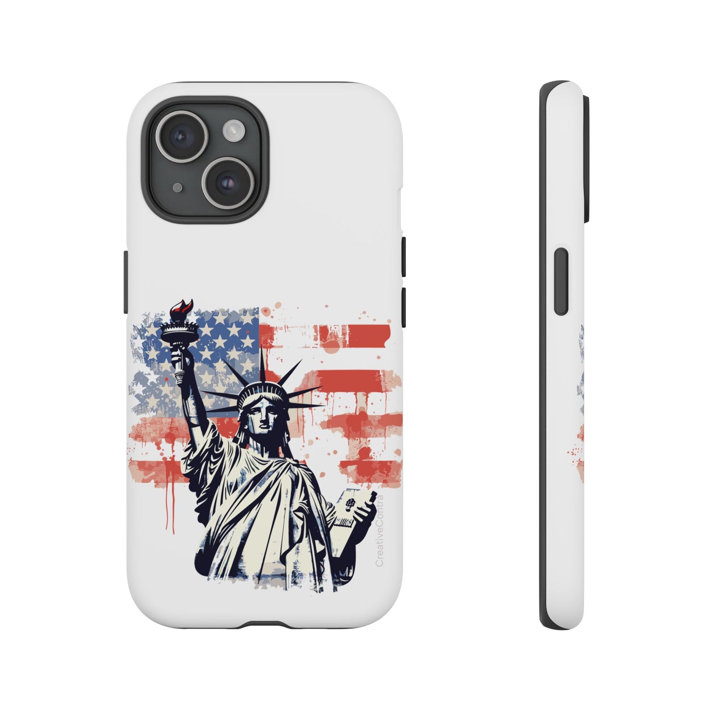 Statue of Liberty Phone Case, Tough Cases, USA Flag Design, Patriotic Phone Accessory, Gift for Independence Day, Memorial Day