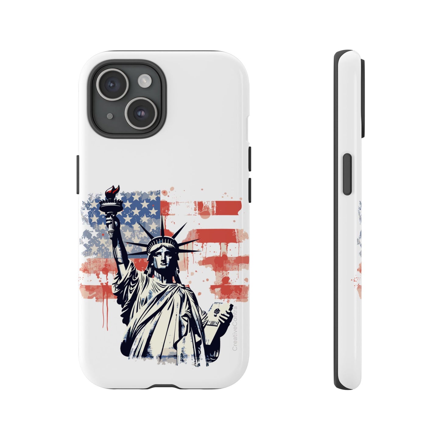 Statue of Liberty Phone Case, Tough Cases, USA Flag Design, Patriotic Phone Accessory, Gift for Independence Day, Memorial Day