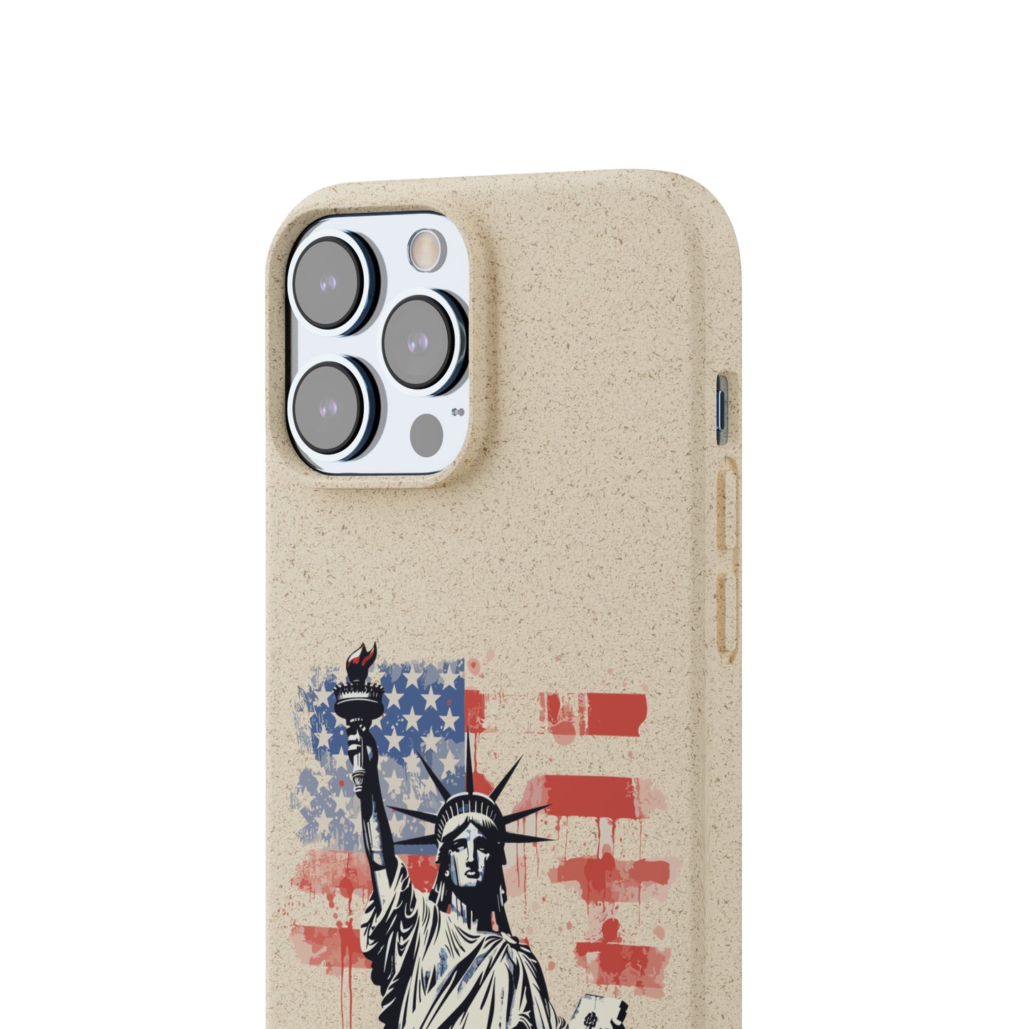 Biodegradable iPhone Case - Statue of Liberty American Flag Patriotic Design