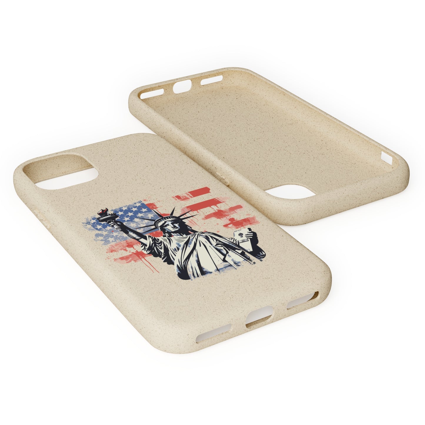 Biodegradable iPhone Case - Statue of Liberty American Flag Patriotic Design