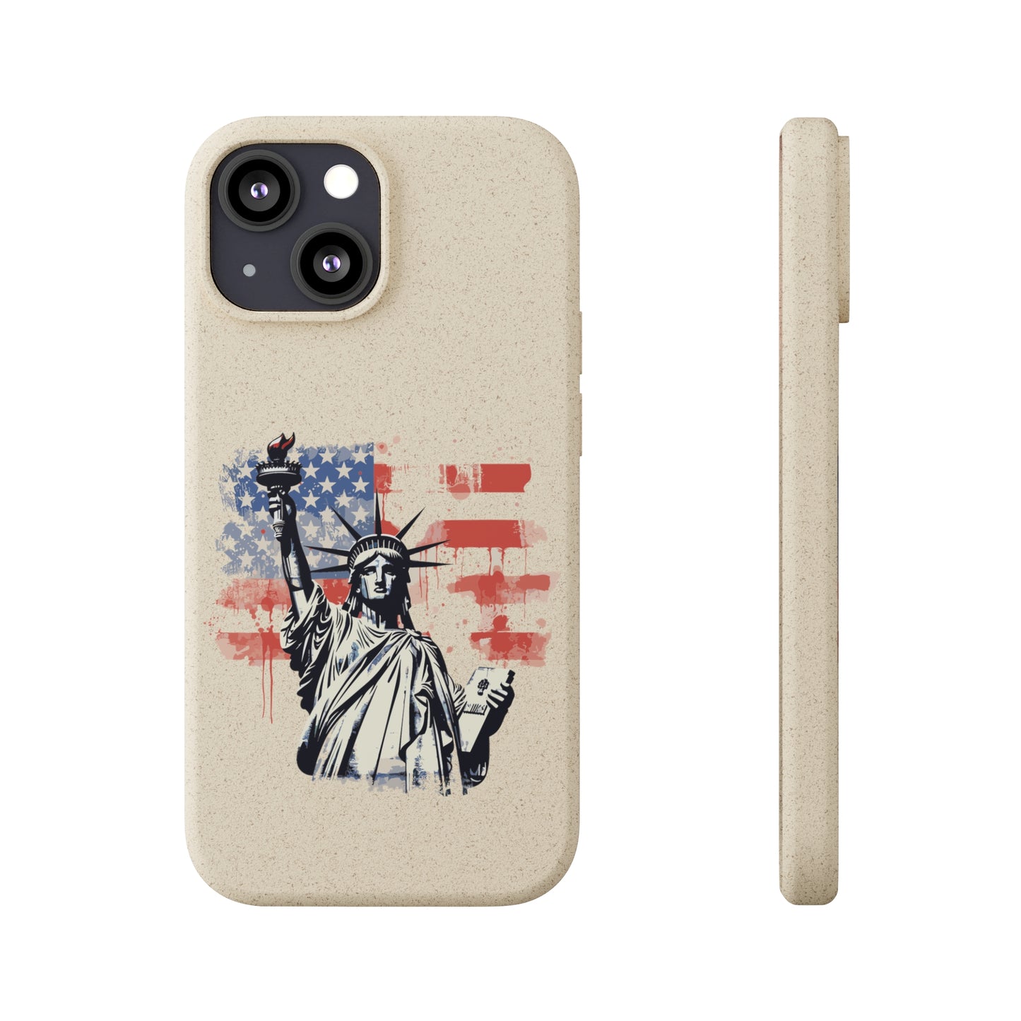 Biodegradable iPhone Case - Statue of Liberty American Flag Patriotic Design