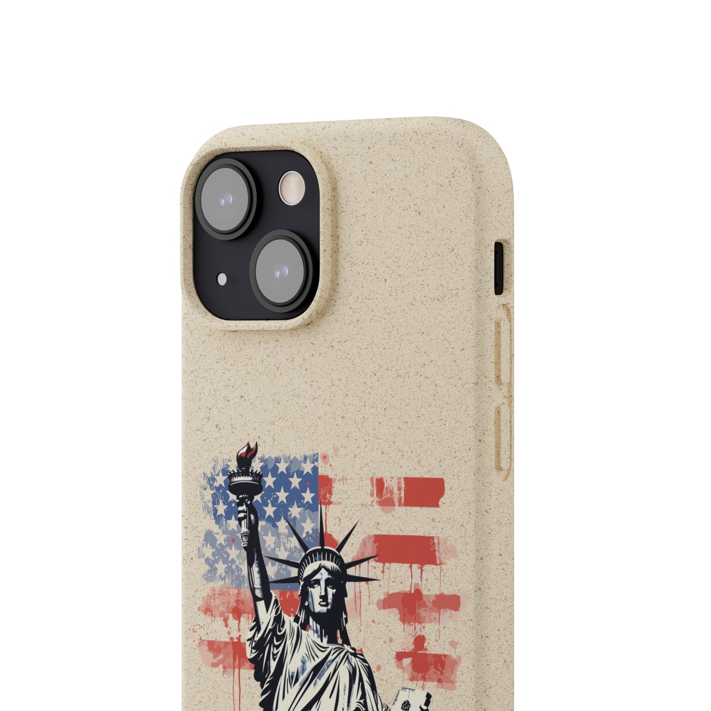 Biodegradable iPhone Case - Statue of Liberty American Flag Patriotic Design