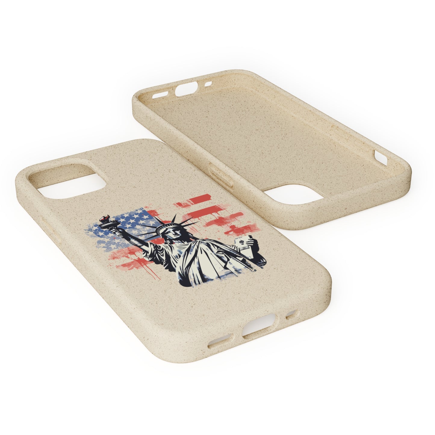 Biodegradable iPhone Case - Statue of Liberty American Flag Patriotic Design