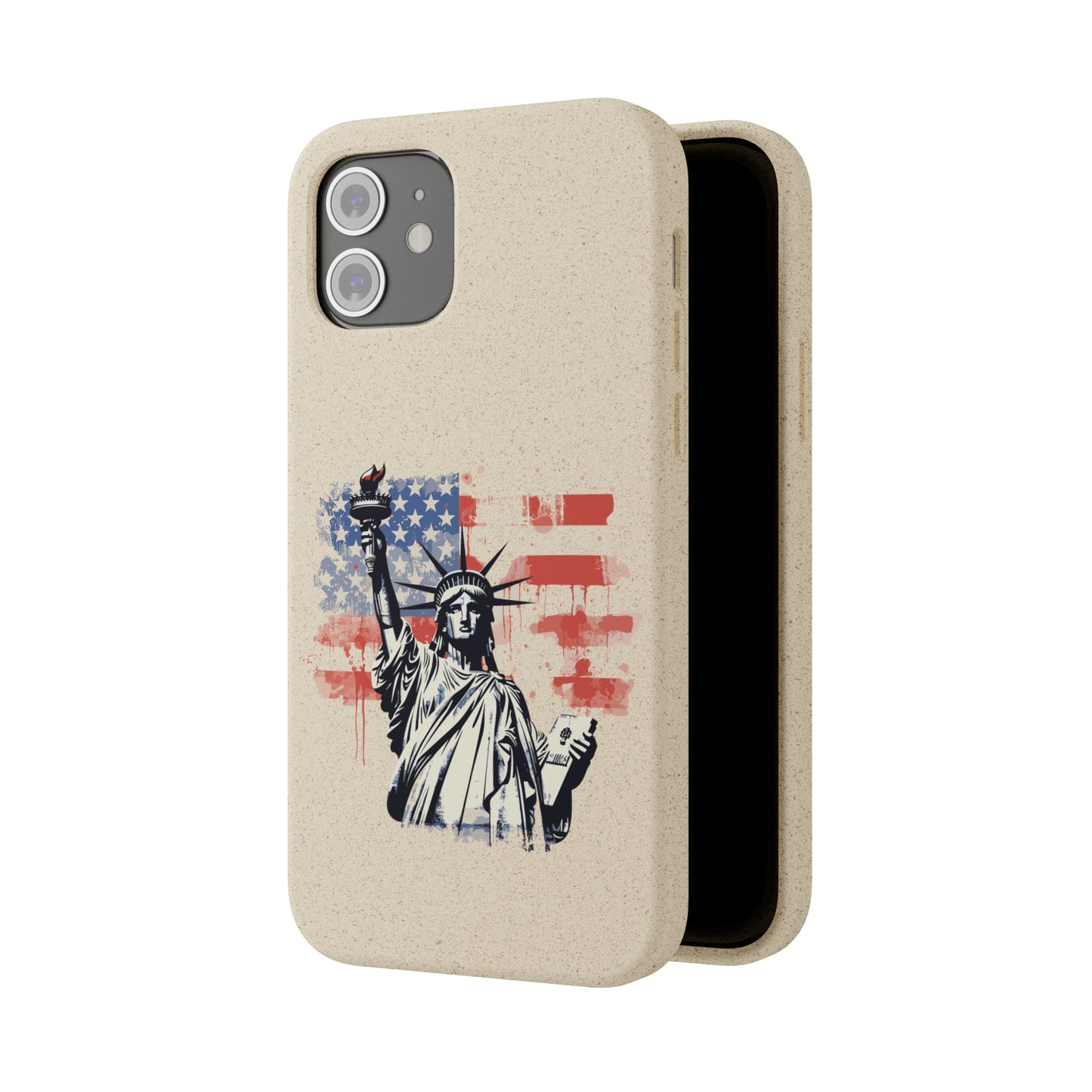 Biodegradable iPhone Case - Statue of Liberty American Flag Patriotic Design