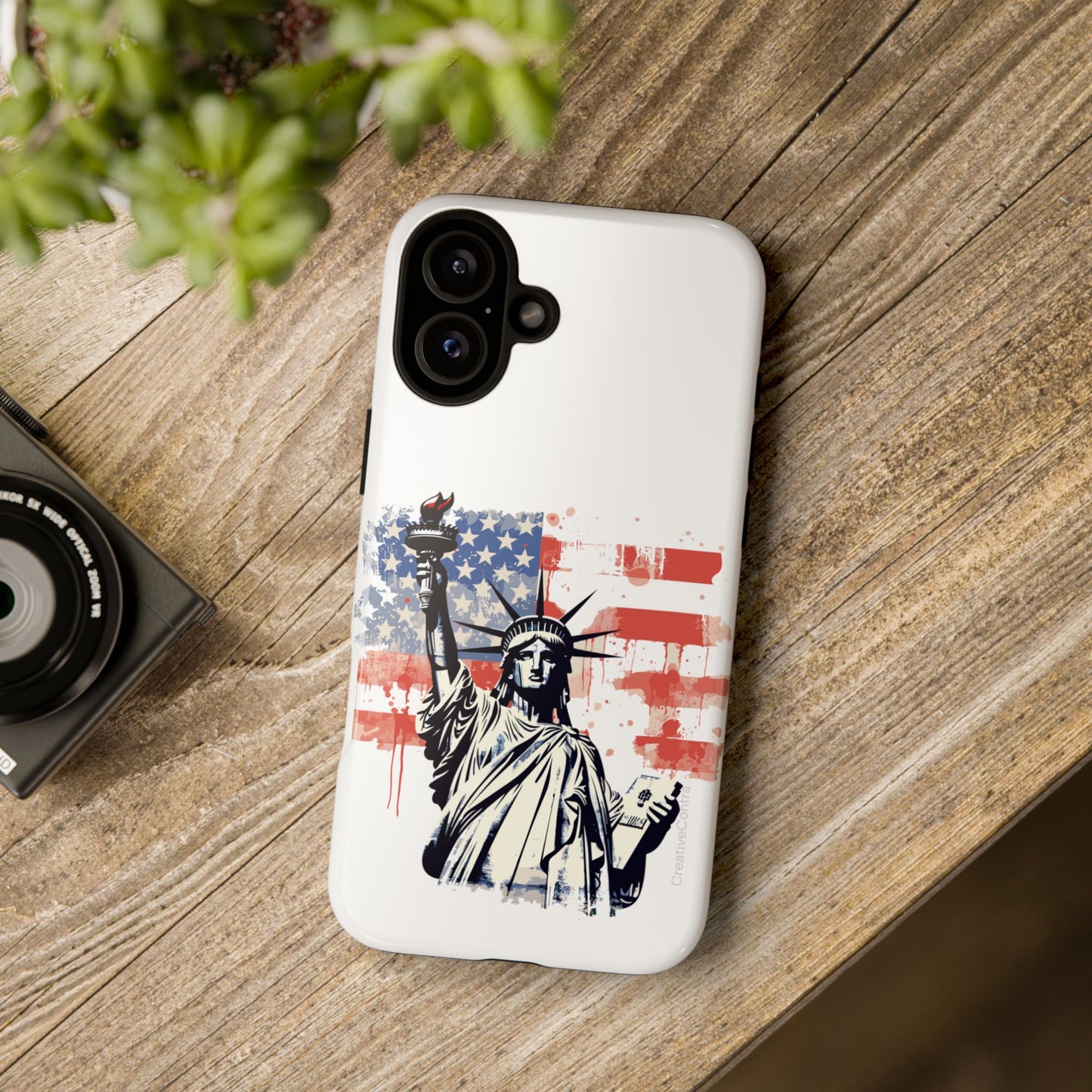 Statue of Liberty Phone Case, Tough Cases, USA Flag Design, Patriotic Phone Accessory, Gift for Independence Day, Memorial Day