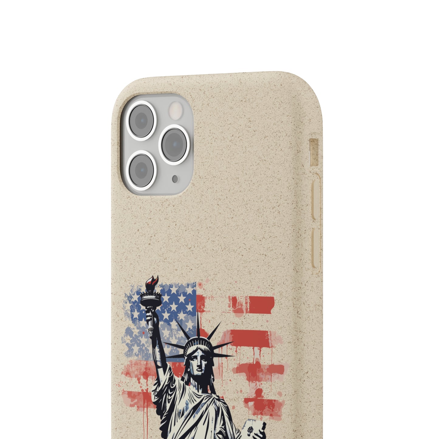 Biodegradable iPhone Case - Statue of Liberty American Flag Patriotic Design