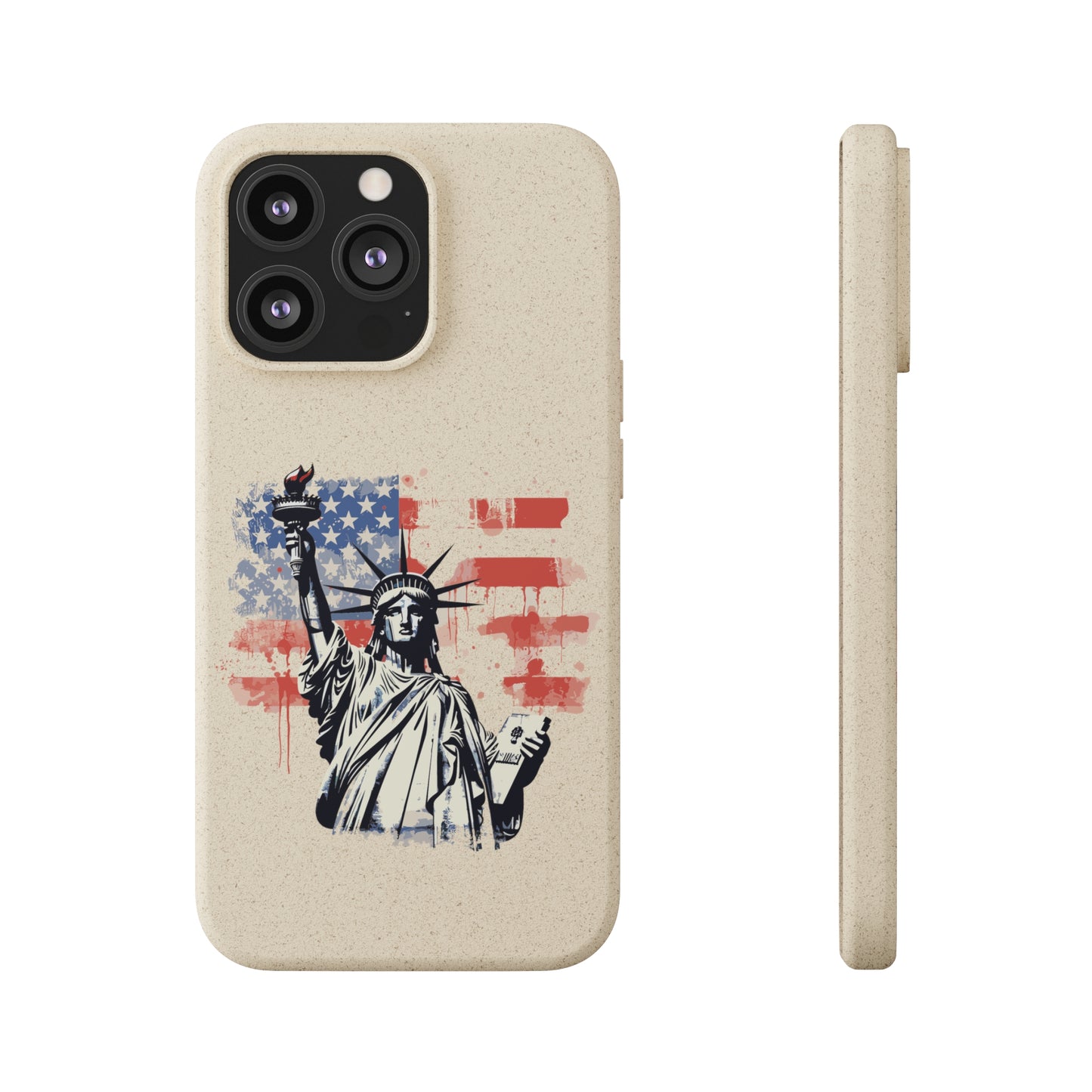 Biodegradable iPhone Case - Statue of Liberty American Flag Patriotic Design