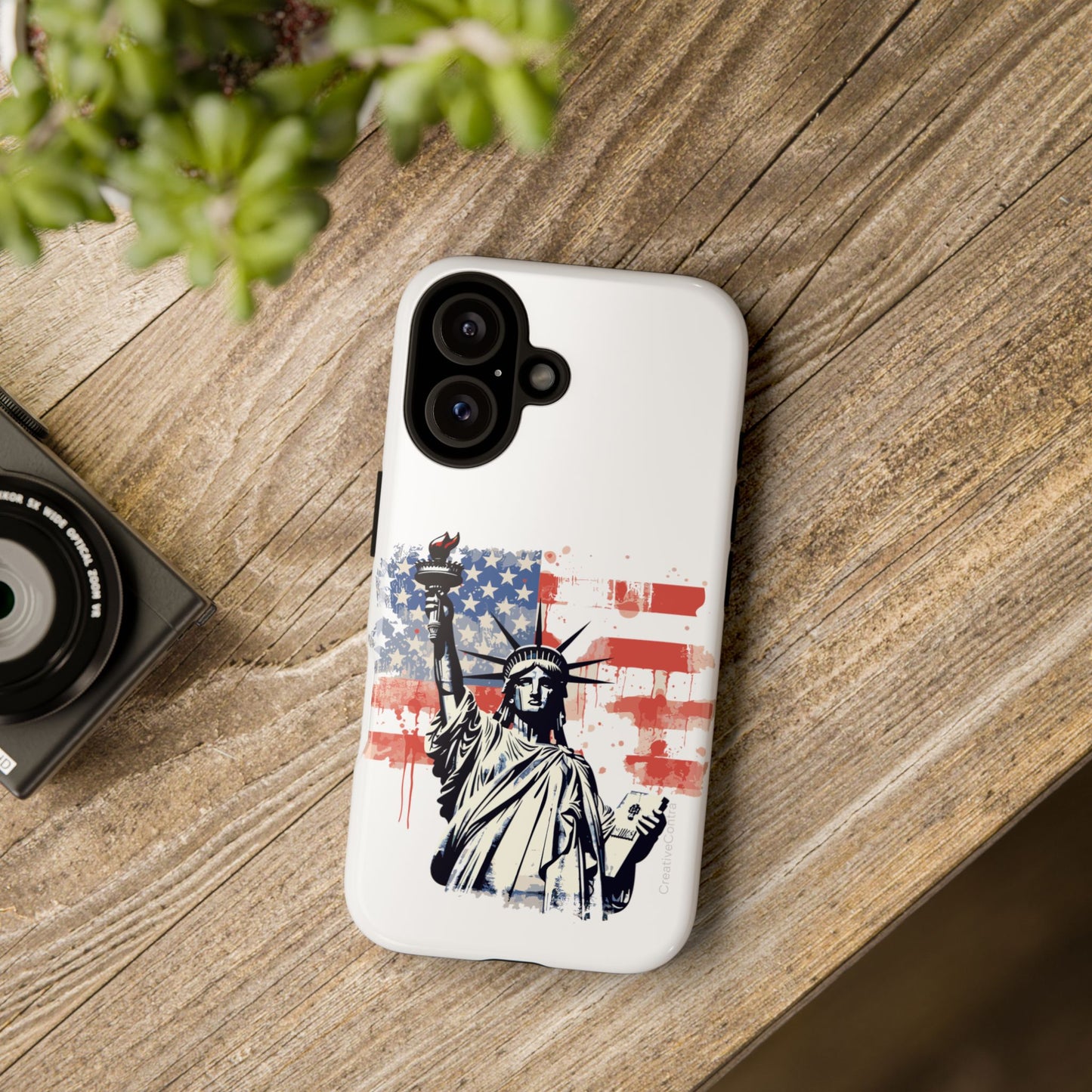 Statue of Liberty Phone Case, Tough Cases, USA Flag Design, Patriotic Phone Accessory, Gift for Independence Day, Memorial Day