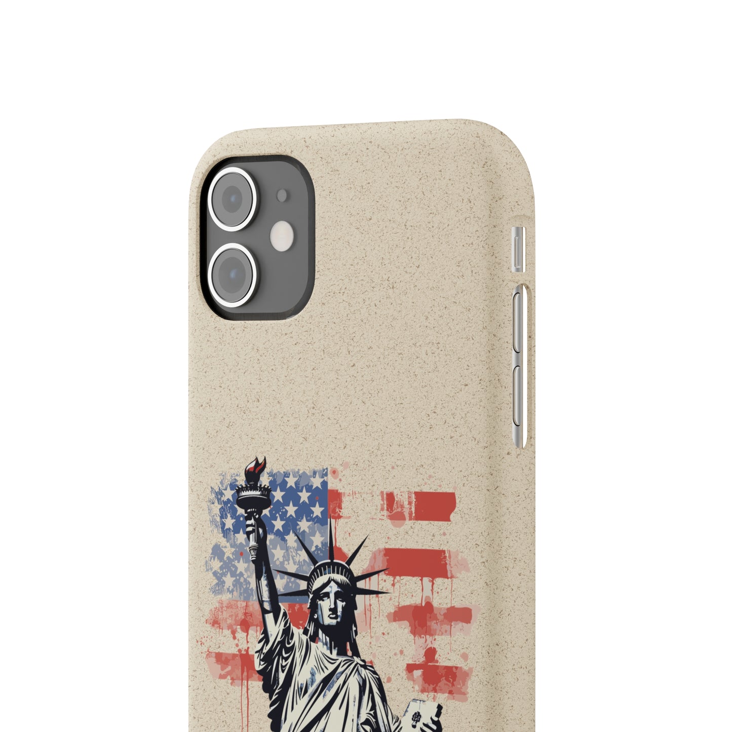 Biodegradable iPhone Case - Statue of Liberty American Flag Patriotic Design