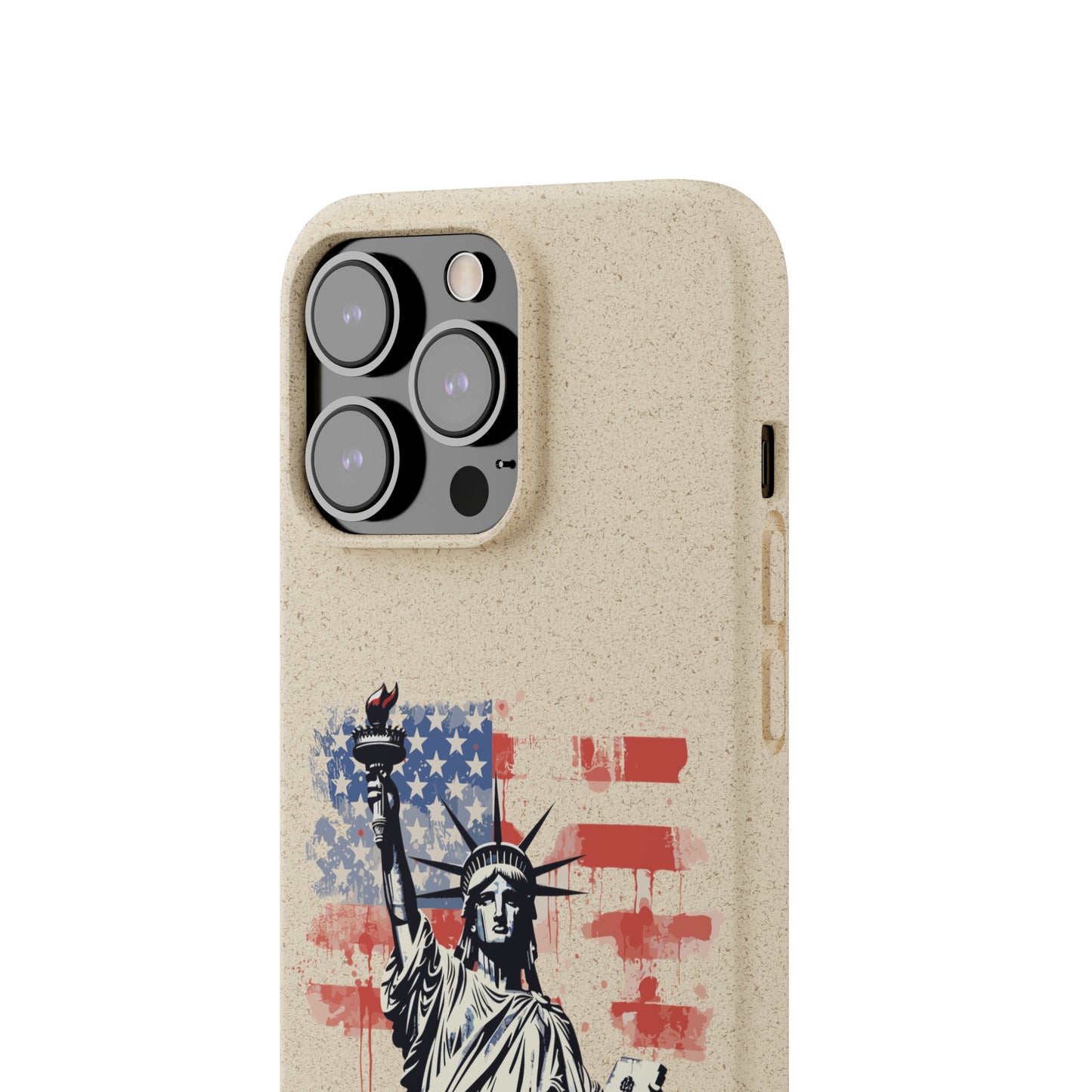 Biodegradable iPhone Case - Statue of Liberty American Flag Patriotic Design