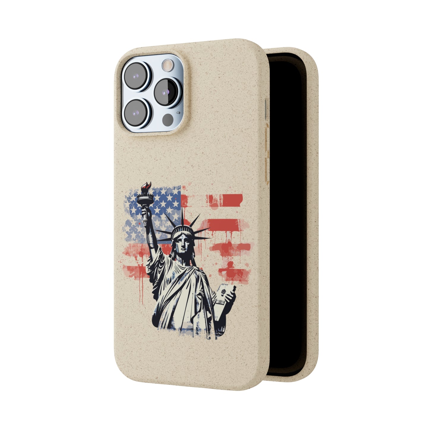 Biodegradable iPhone Case - Statue of Liberty American Flag Patriotic Design