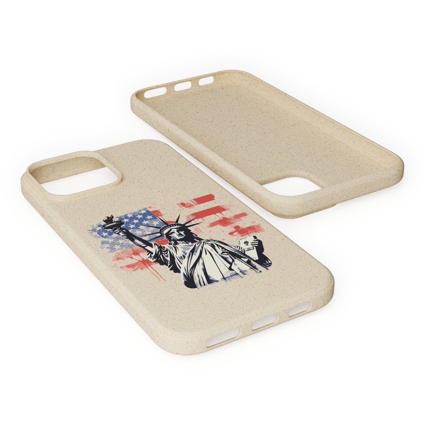Biodegradable iPhone Case - Statue of Liberty American Flag Patriotic Design