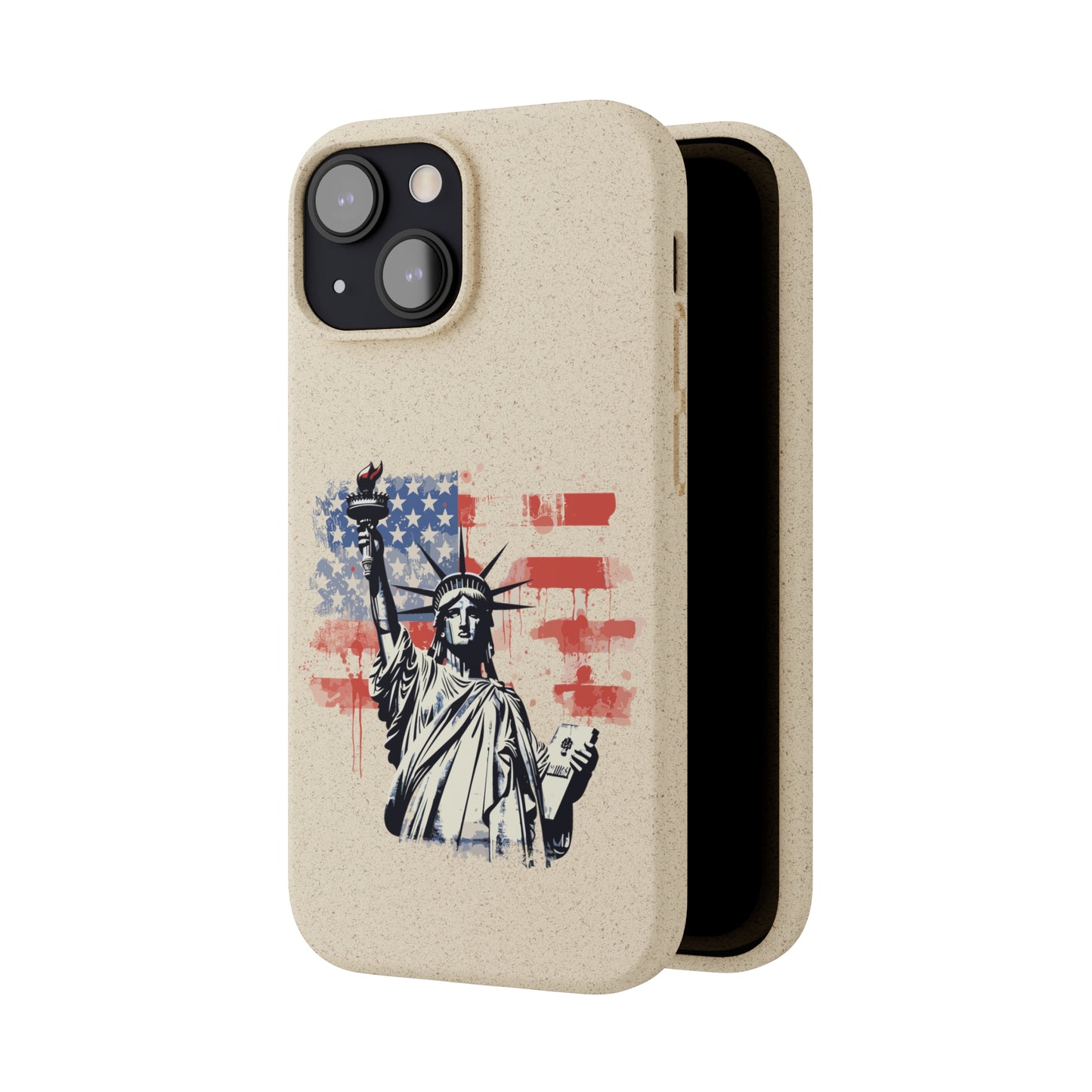 Biodegradable iPhone Case - Statue of Liberty American Flag Patriotic Design