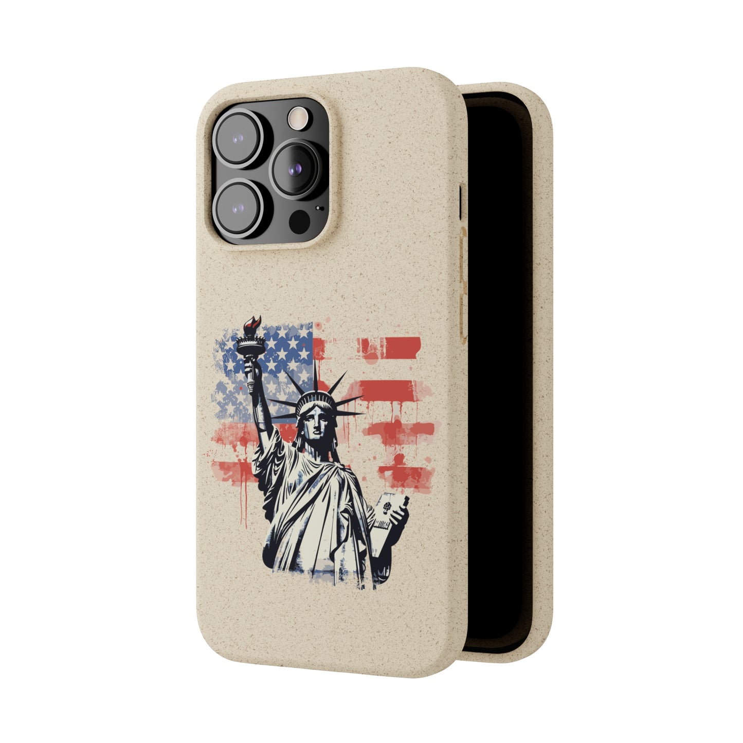 Biodegradable iPhone Case - Statue of Liberty American Flag Patriotic Design