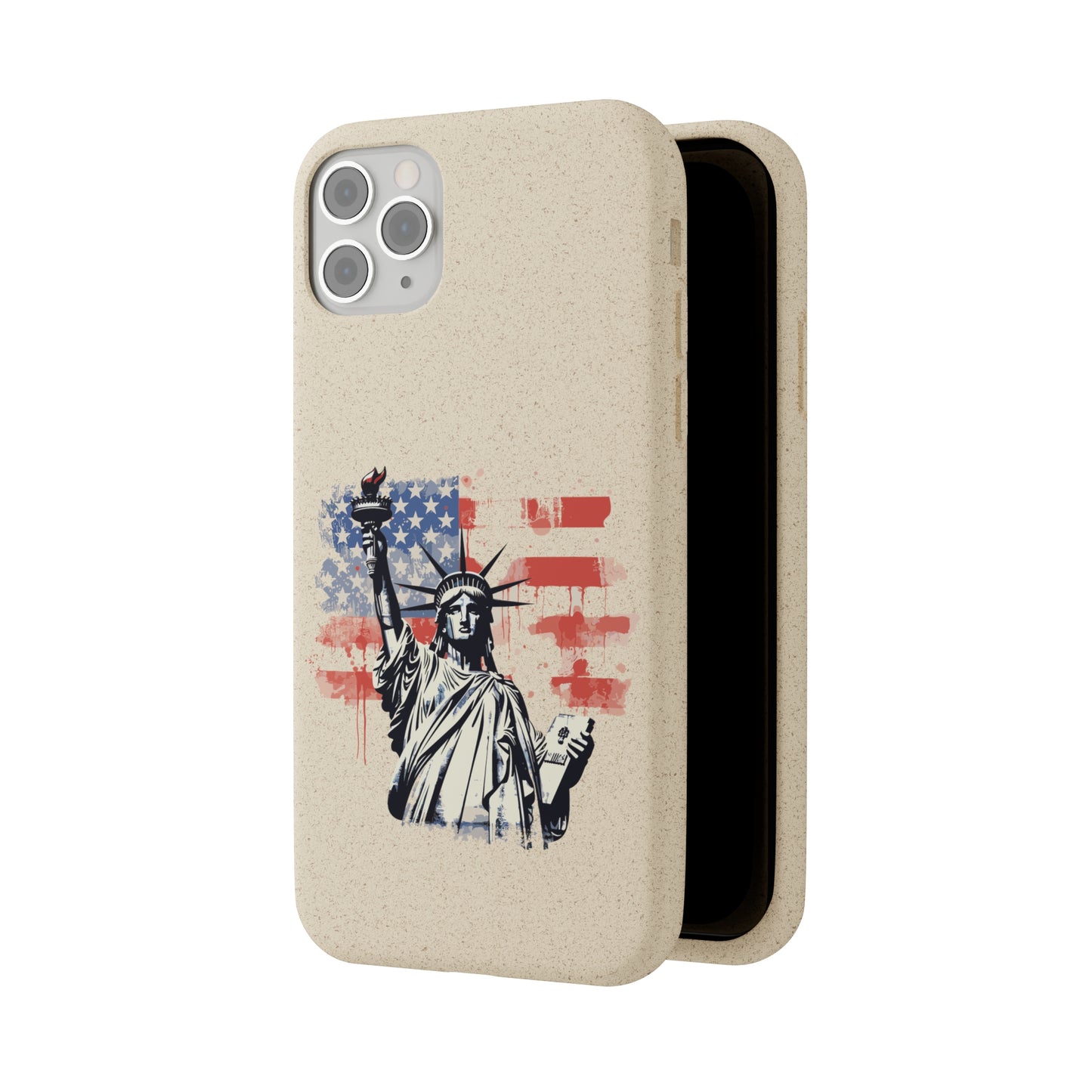 Biodegradable iPhone Case - Statue of Liberty American Flag Patriotic Design