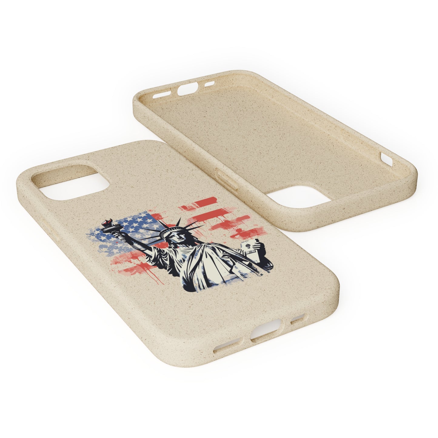 Biodegradable iPhone Case - Statue of Liberty American Flag Patriotic Design