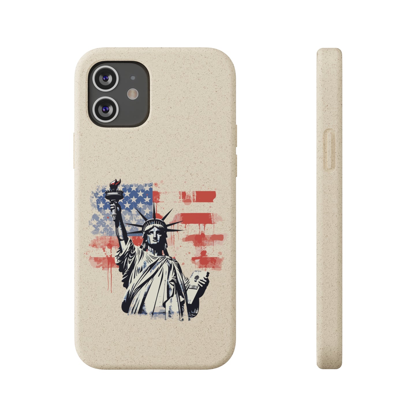 Biodegradable iPhone Case - Statue of Liberty American Flag Patriotic Design