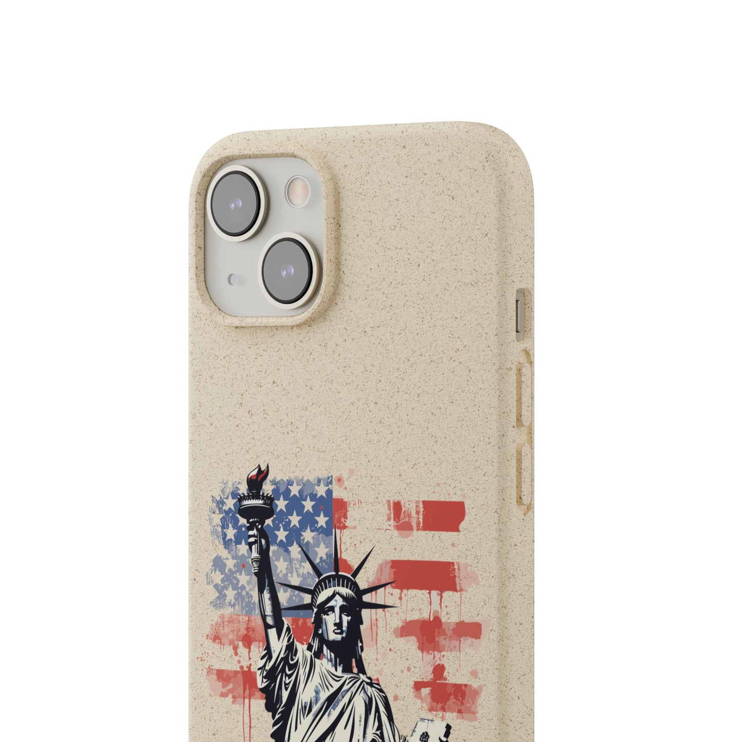 Biodegradable iPhone Case - Statue of Liberty American Flag Patriotic Design