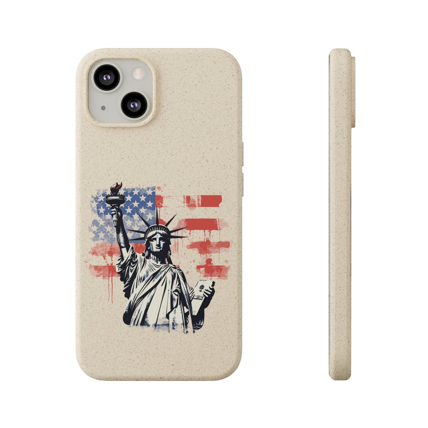 Biodegradable iPhone Case - Statue of Liberty American Flag Patriotic Design