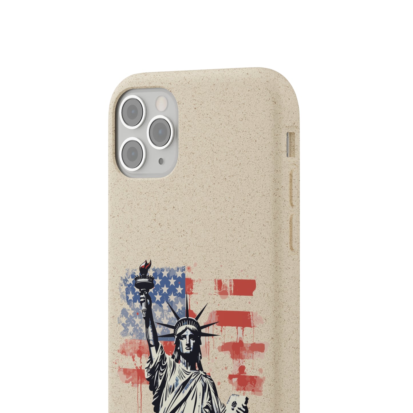 Biodegradable iPhone Case - Statue of Liberty American Flag Patriotic Design