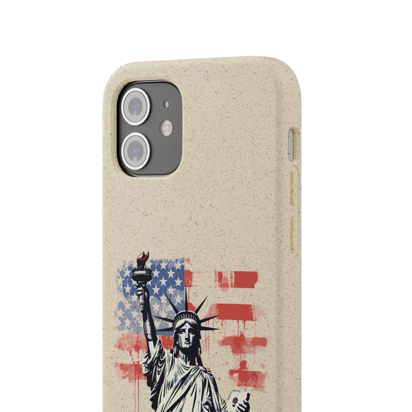 Biodegradable iPhone Case - Statue of Liberty American Flag Patriotic Design