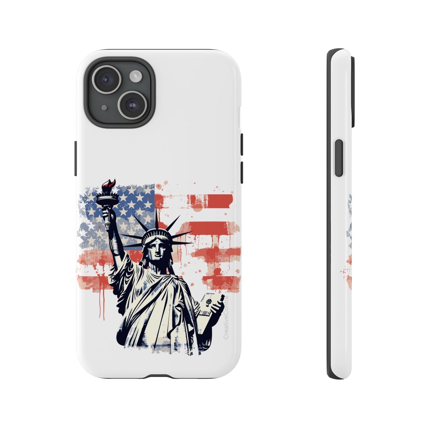 Statue of Liberty Phone Case, Tough Cases, USA Flag Design, Patriotic Phone Accessory, Gift for Independence Day, Memorial Day