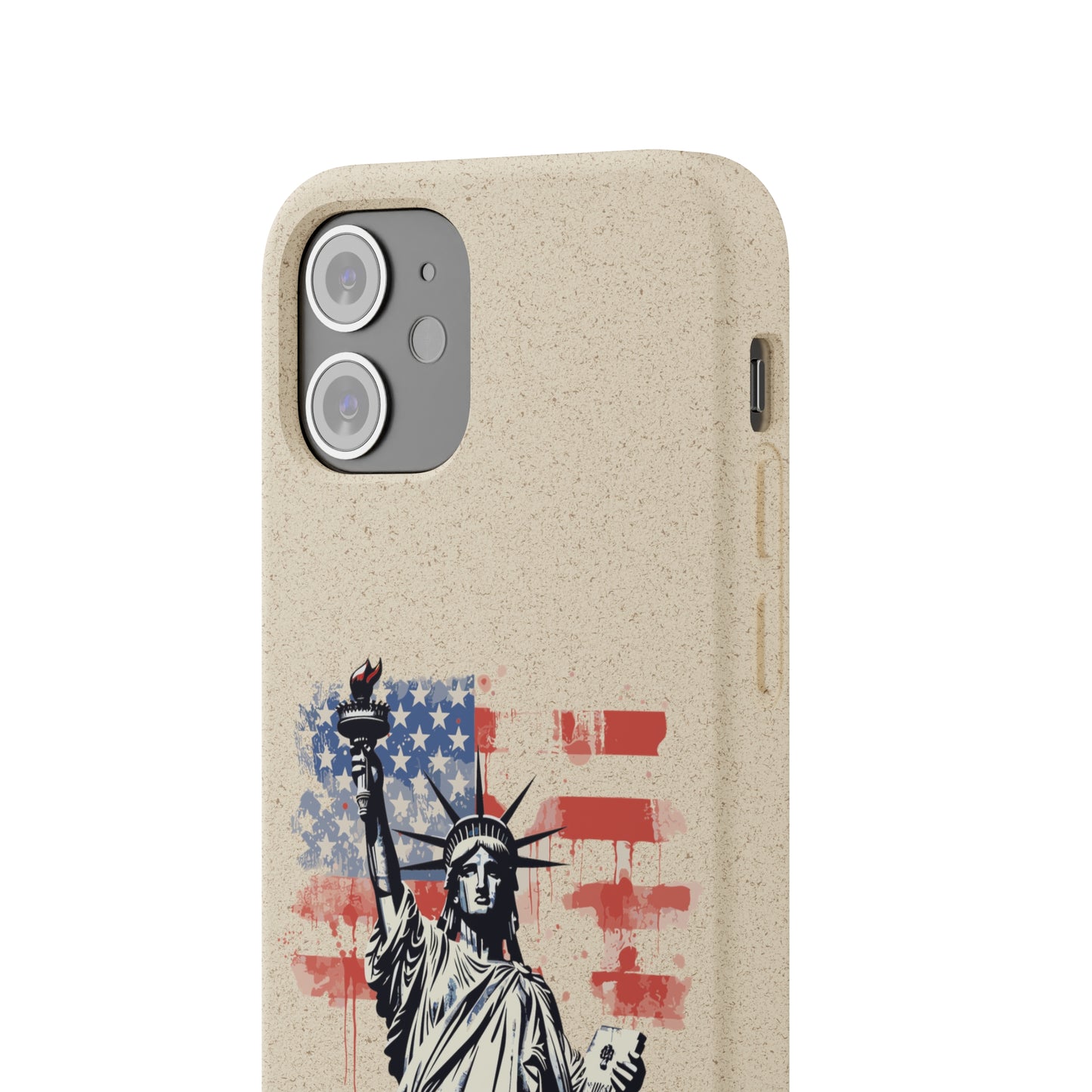 Biodegradable iPhone Case - Statue of Liberty American Flag Patriotic Design