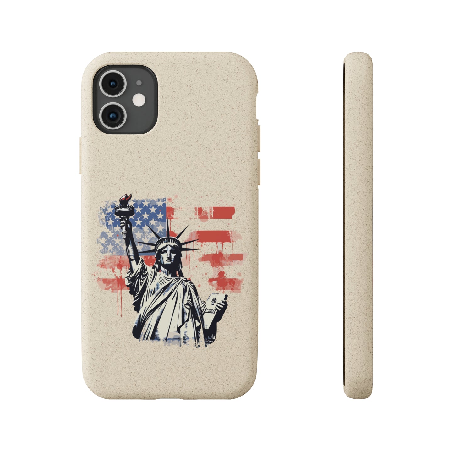 Biodegradable iPhone Case - Statue of Liberty American Flag Patriotic Design