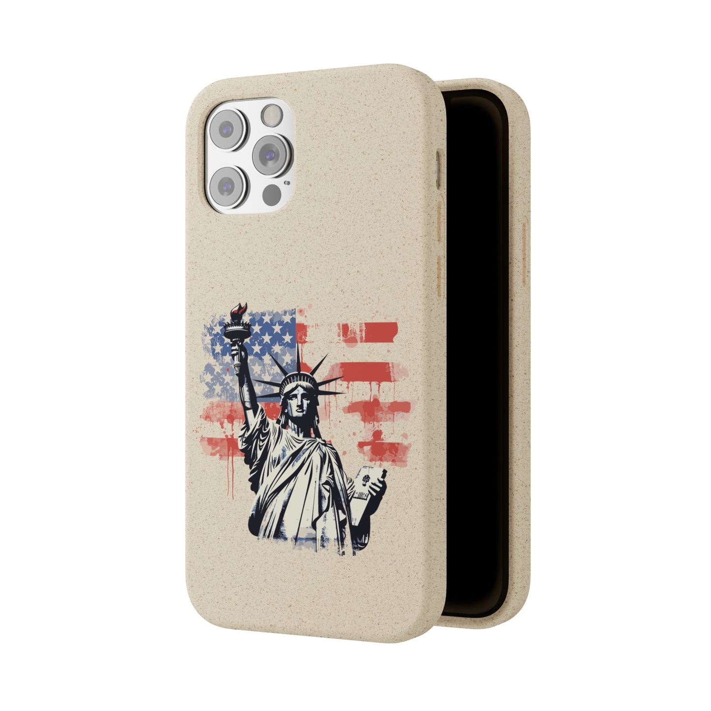 Biodegradable iPhone Case - Statue of Liberty American Flag Patriotic Design