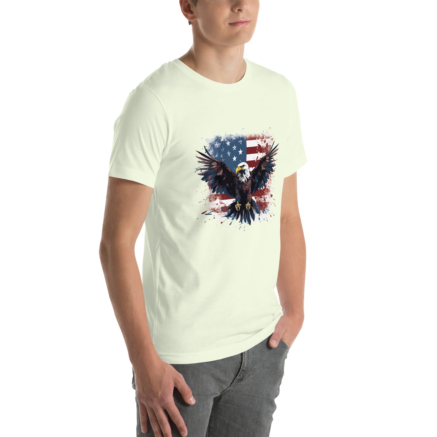 Unisex t-shirt - Eagle with US Flag