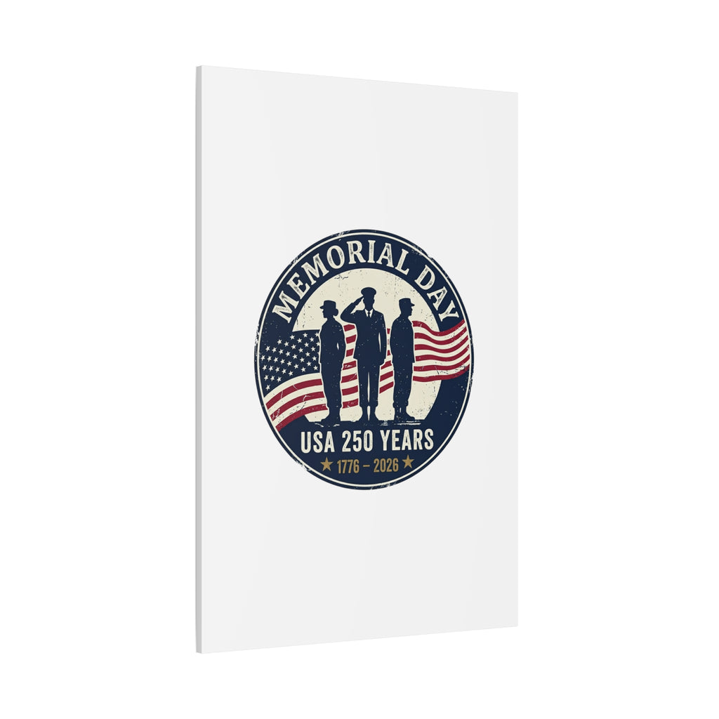 Memorial Day USA 250 Canvas | 1776–2026 Vintage Distressed Americana