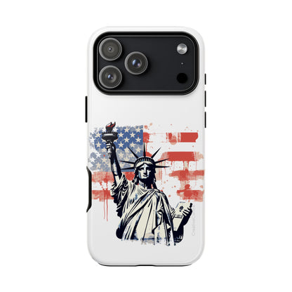Statue of Liberty Phone Case, Tough Cases, USA Flag Design, Patriotic Phone Accessory, Gift for Independence Day, Memorial Day