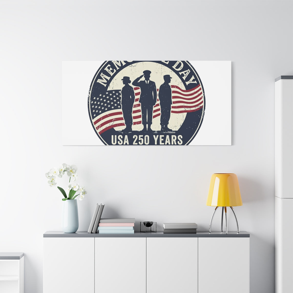 Memorial Day USA 250 Canvas | 1776–2026 Vintage Distressed Americana