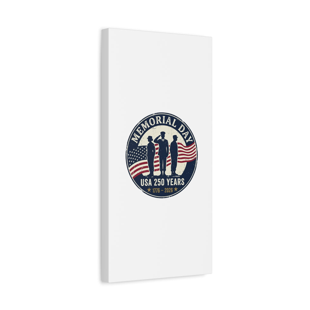 Memorial Day USA 250 Canvas | 1776–2026 Vintage Distressed Americana