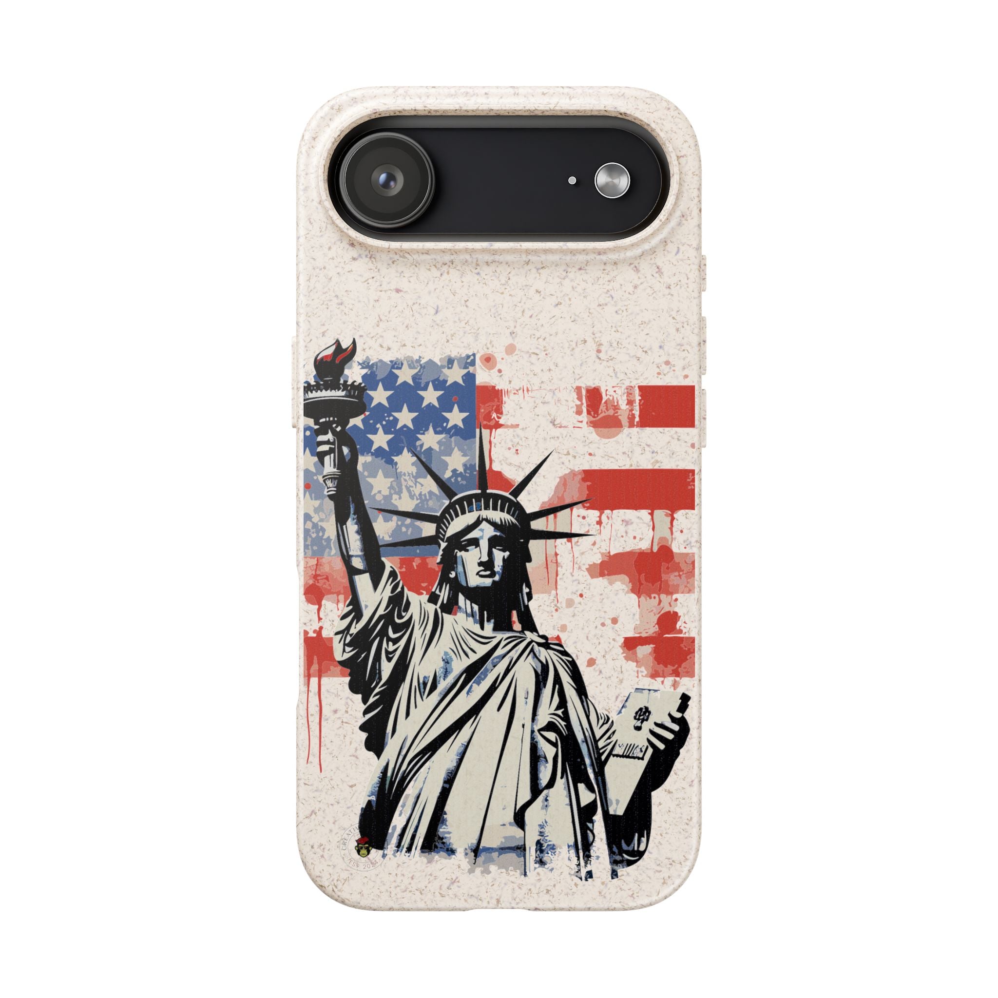 Liberty Statue Biodegradable Phone Case – American Flag Eco iPhone Cover