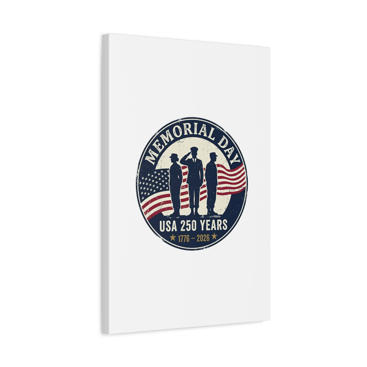 Memorial Day USA 250 Canvas | 1776–2026 Vintage Distressed Americana