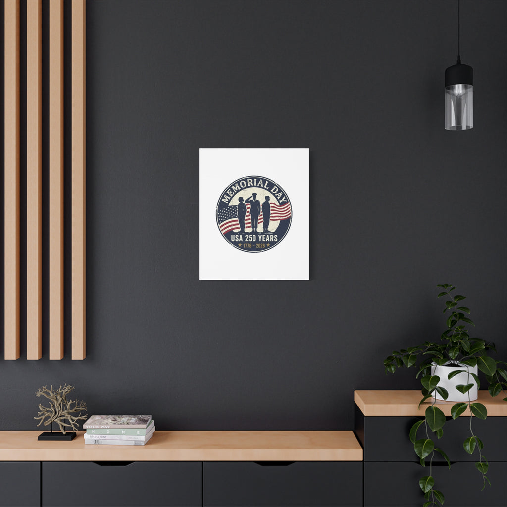 Memorial Day USA 250 Canvas | 1776–2026 Vintage Distressed Americana