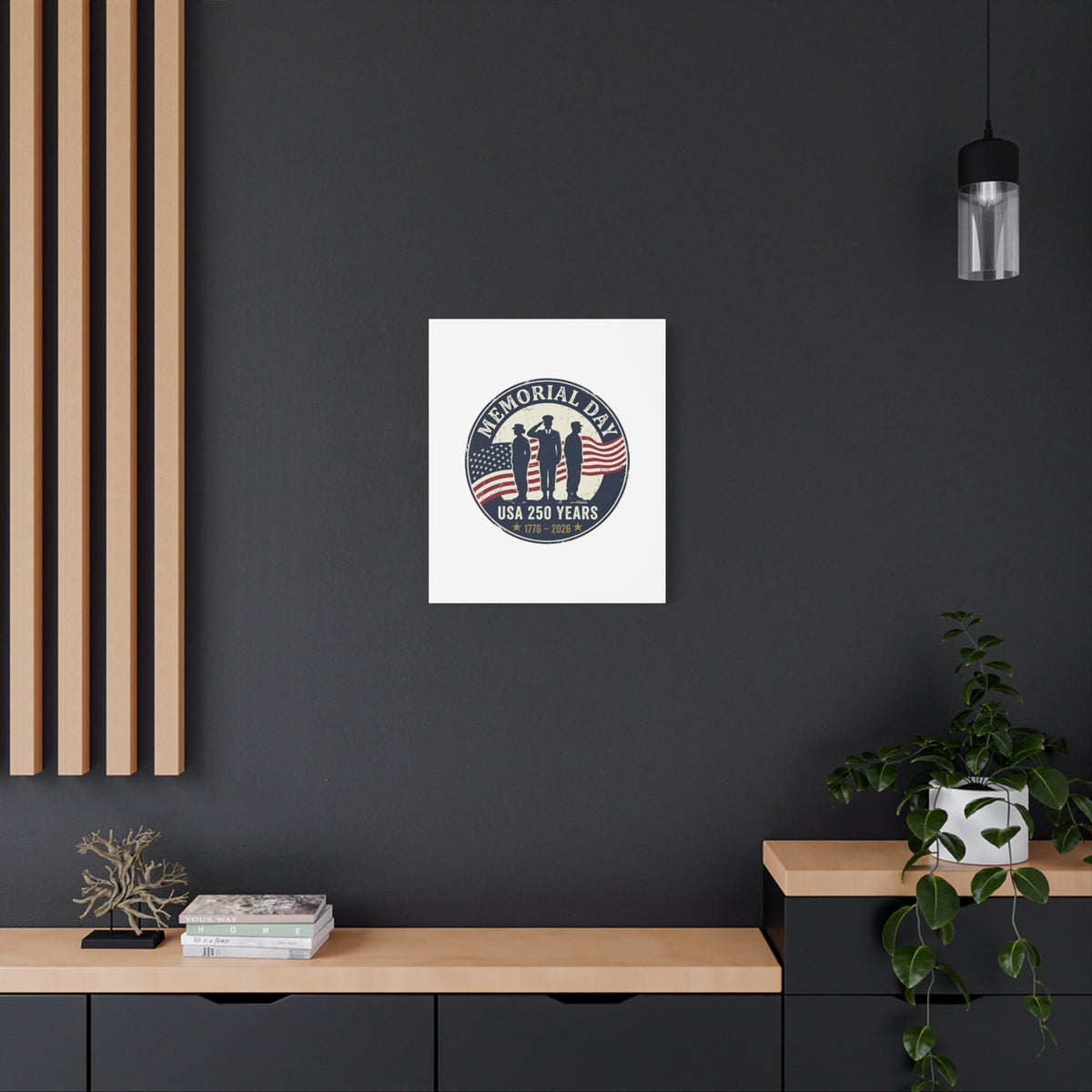 Memorial Day USA 250 Canvas | 1776–2026 Vintage Distressed Americana